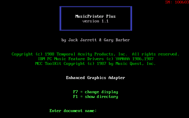 MusicPrinter Plus 1.1 - Splash